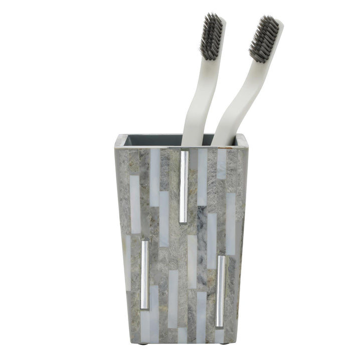 Cortona Clamstone Bathroom Accessories (Gray Shell/Silver)