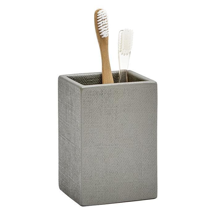 Dannes Faux Belgian Linen Brush Holder - Thumbnail 5