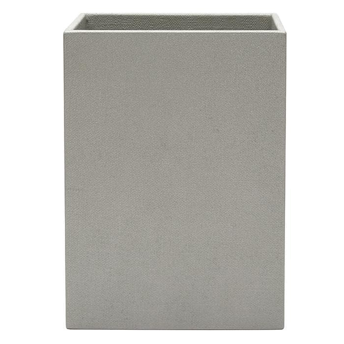 Dannes Faux Belgian Linen Square Waste Basket (Light Gray)