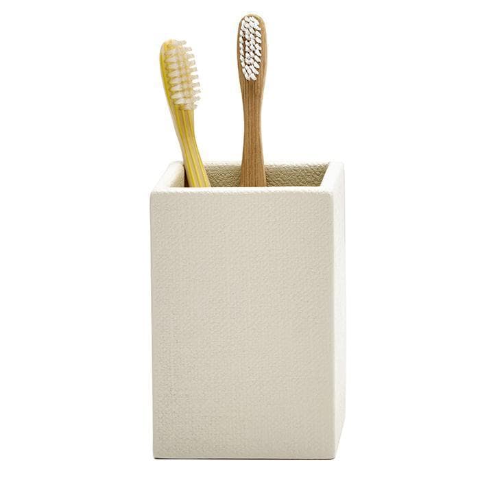Dannes Faux Belgian Linen Brush Holder - Thumbnail 3