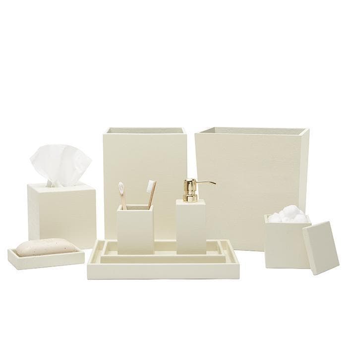 Dannes Faux Belgian Linen Tissue Box (White)