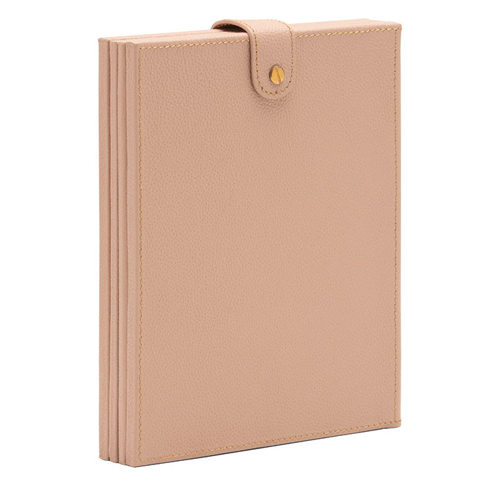 Dessie Full-Grain Leather Double Frame 4x6 (Dusty Rose)