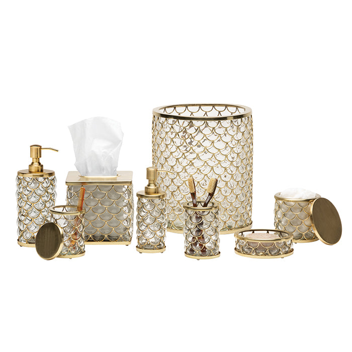 Gila Brushed Gold Glass/Brass Bathroom Accessories
