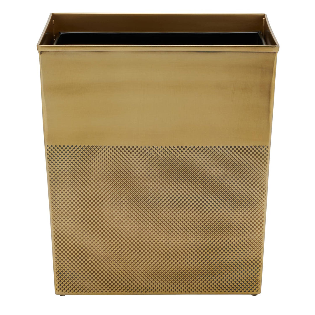 Hagen Stainless Steel Rectangle Wastebasket (Antique Brass)