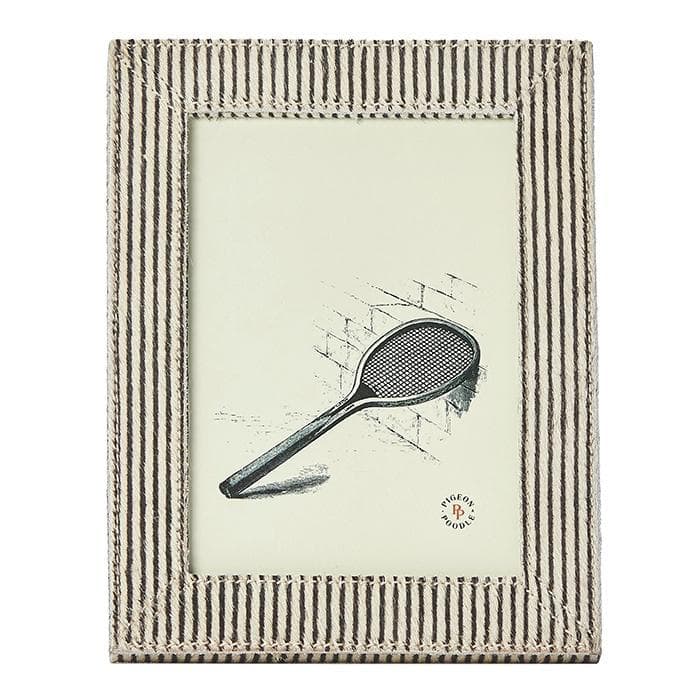 Hana Brown Candy Striped Hair-On-Hide Picture Frames
