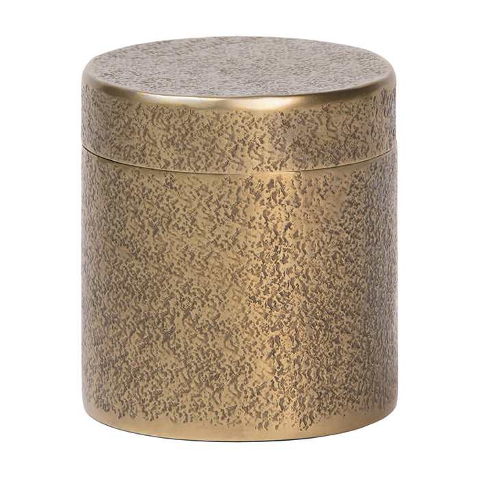 Kenitra Antique Brass Pitted Metal Canister