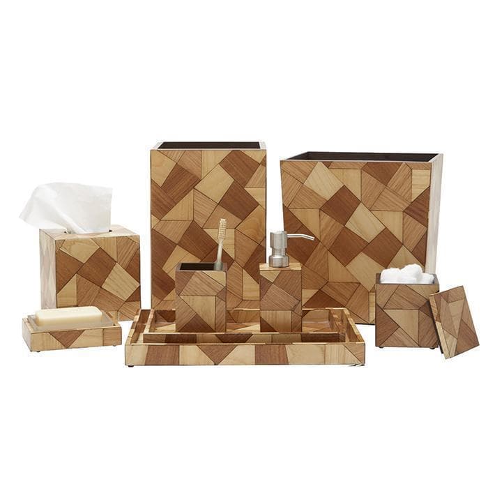 Klim Natural Mosaic Veneer Brush Holder - Thumbnail 3