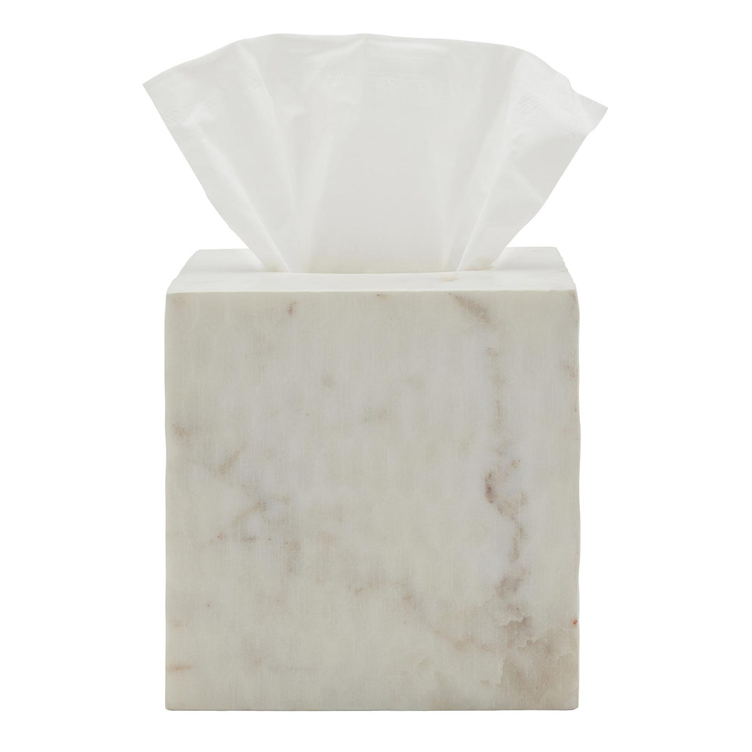 Kuna White Marble Tissue Box Cover