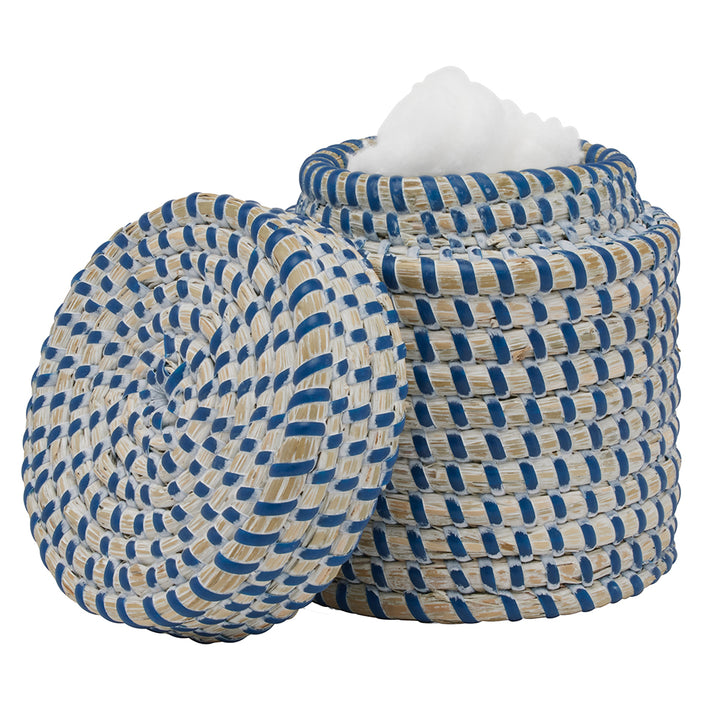 Kythira Seagrass Canister (Whitewashed/Navy)