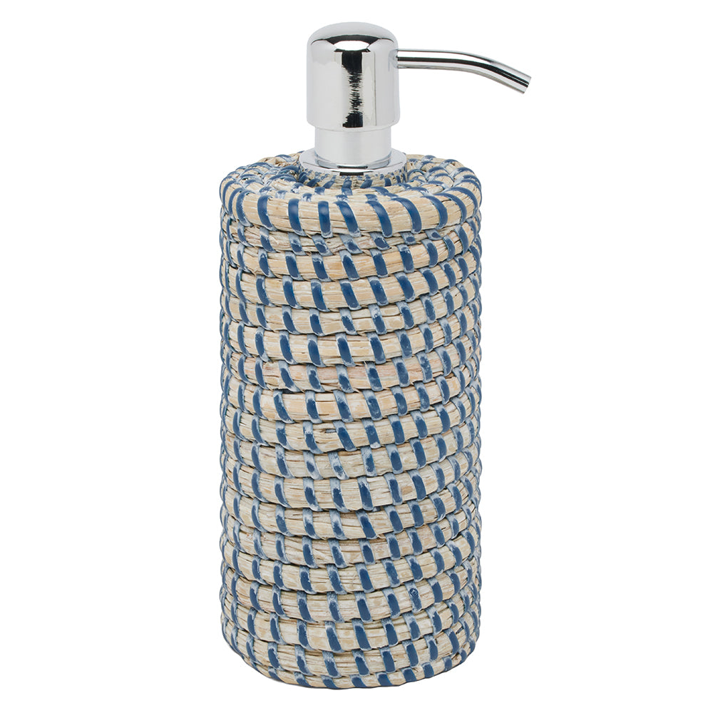 Kythira Seagrass Bathroom Accessories (Whitewashed/Navy)