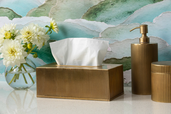 Redon Rectangle Tissue Box (Antique Brass)