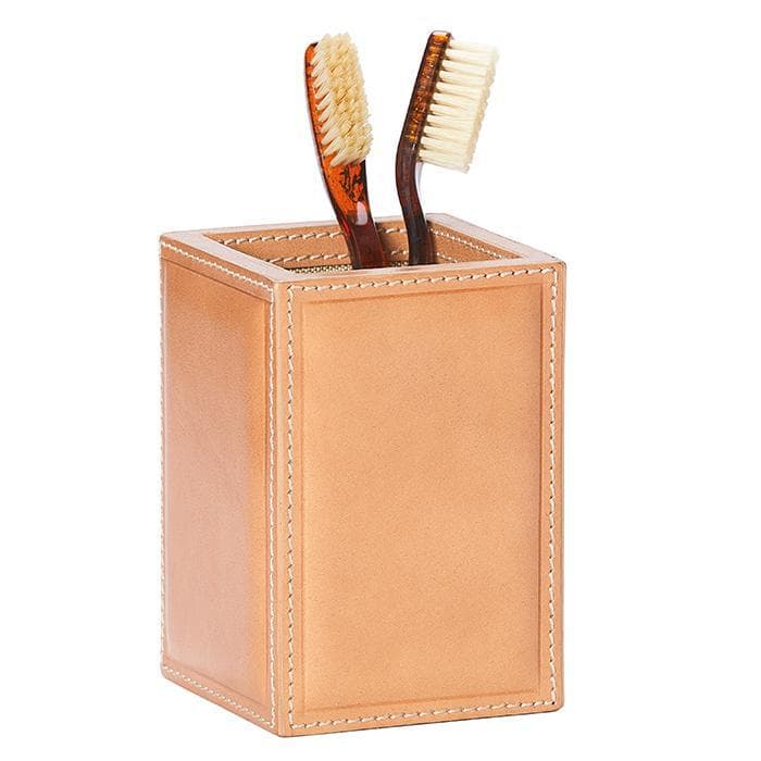 Lorient Aged Camel Full-Grain Leather Bathroom Accessories