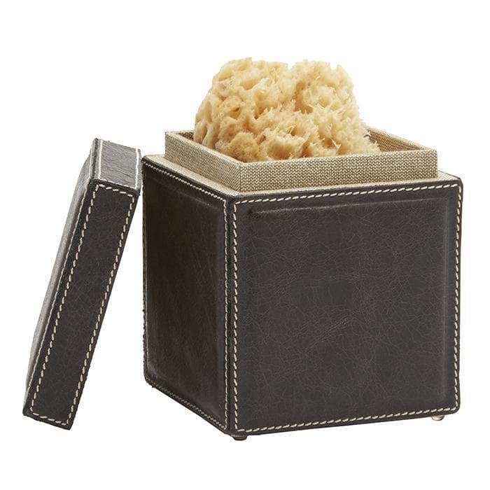 Lorient Charcoal Full Grain Leather Bathroom Accessories