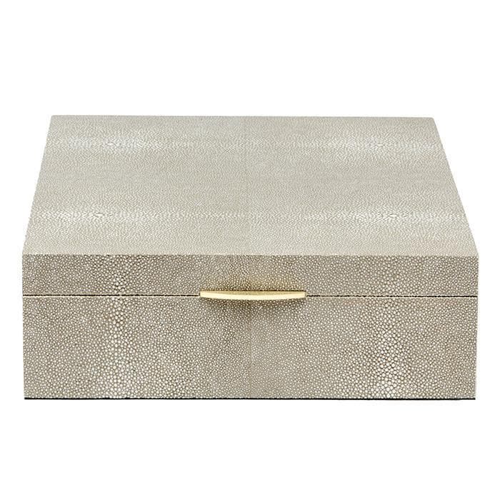 Lucerne Faux Shagreen Square Box (Sand)