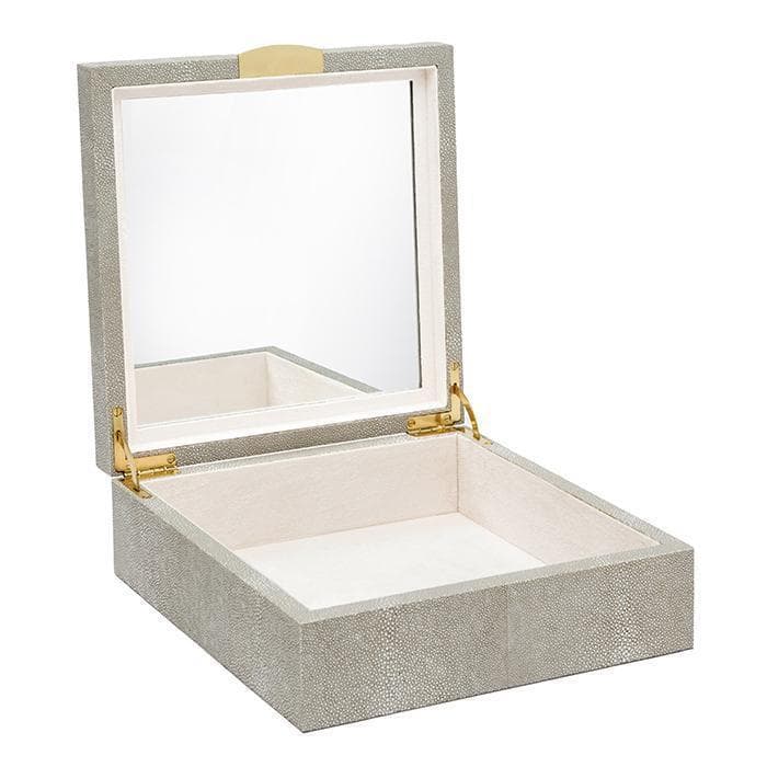 Lucerne Faux Shagreen Square Box (Sand)