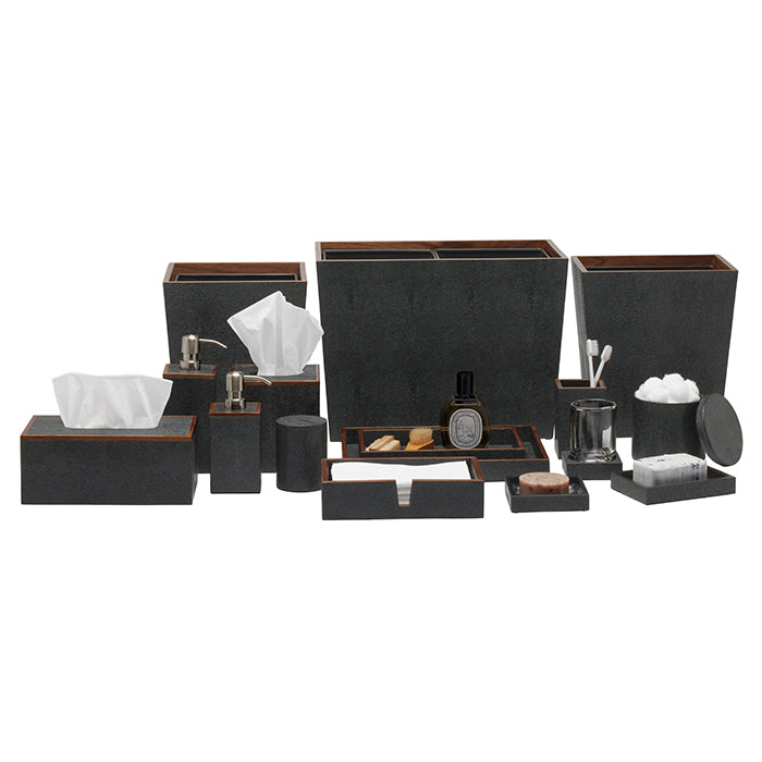 Manchester Faux Shagreen Soap Dish (Black)