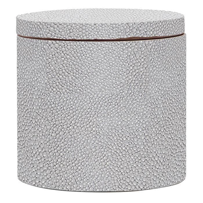 Manchester Faux Shagreen Canister (Ash Gray)