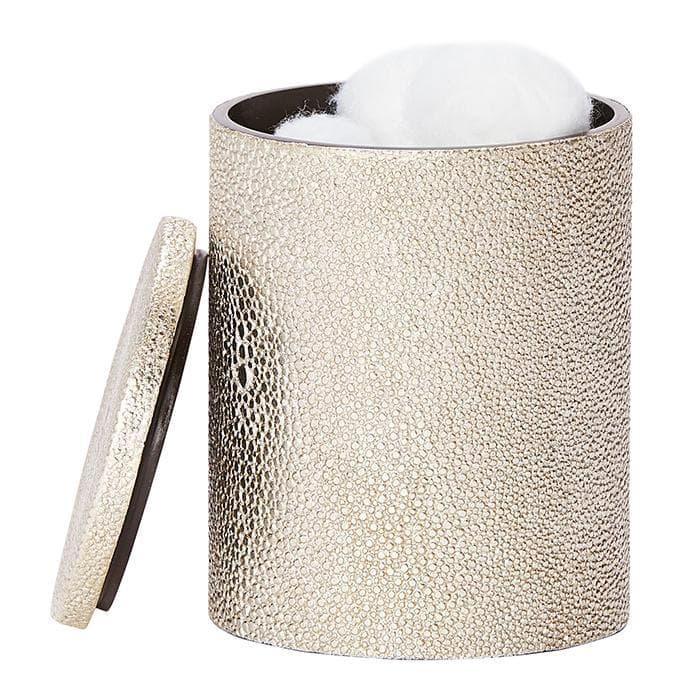 Manchester Faux Shagreen Narrow Canister (Warm Silver)