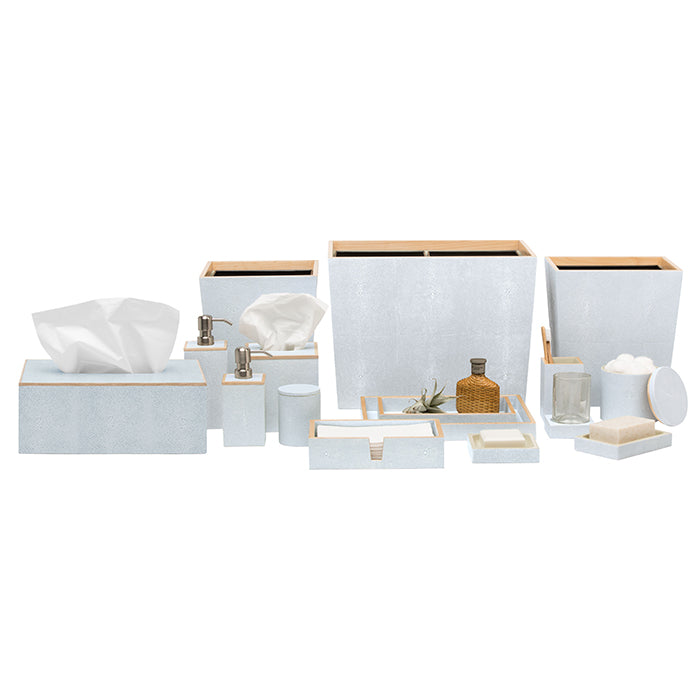 Manchester Faux Shagreen Rectangle Tissue Box (Cloud Gray)