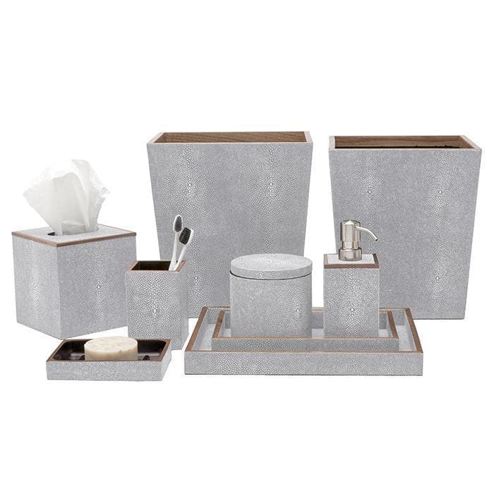 Manchester Faux Shagreen Bathroom Accessories (Ash Gray)