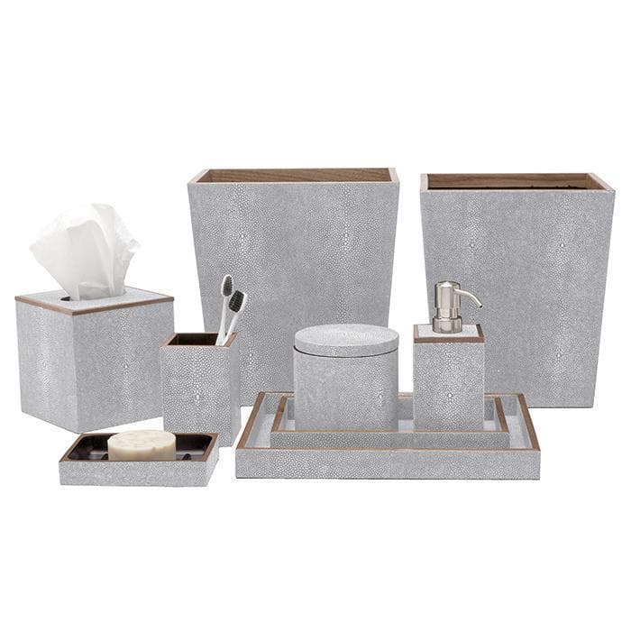 Manchester Faux Shagreen Canister (Ash Gray)