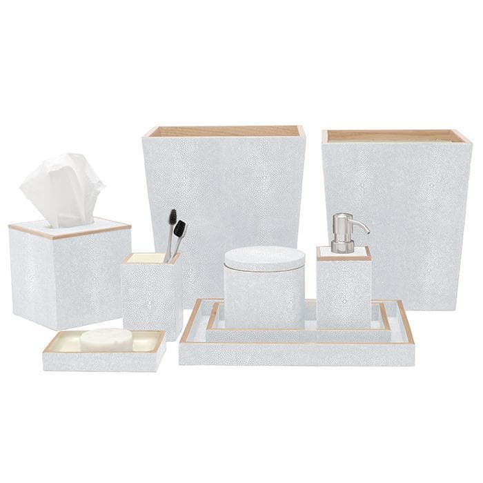 Manchester Faux Shagreen Tray Set (Cloud Gray)
