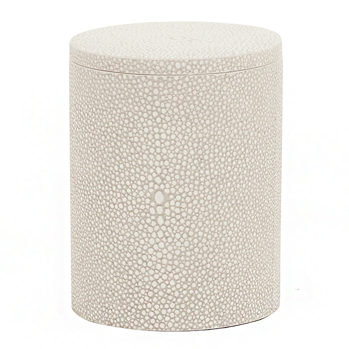 Manchester Faux Shagreen Narrow Canister (Ivory)