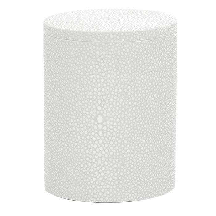Manchester Faux Shagreen Narrow Canister (Snow)