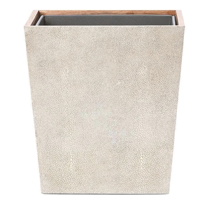 Manchester Faux Shagreen Rectangle Waste Basket (Warm Silver)