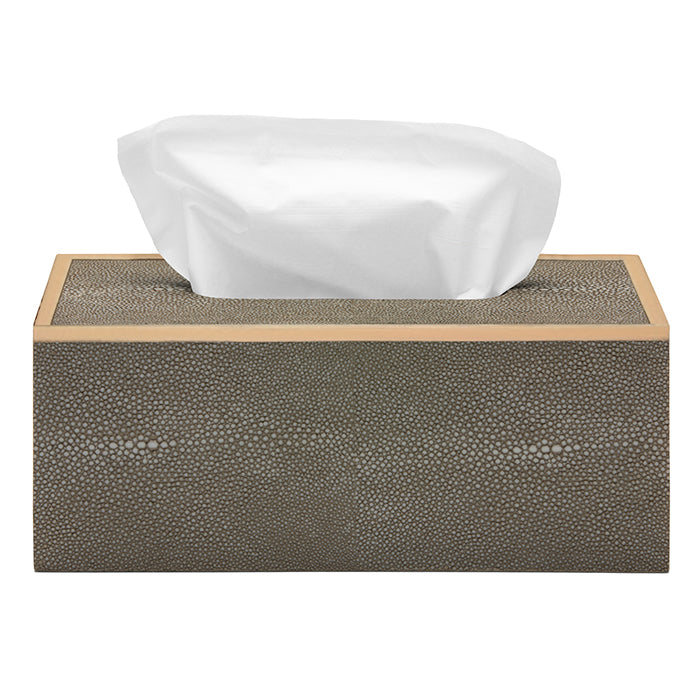 Manchester Faux Shagreen Rectangle Tissue Box (Sand)