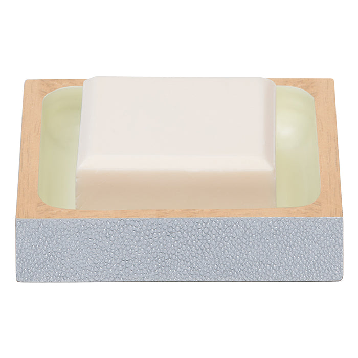 Manchester Faux Shagreen Soap Dish Square (Cloud Gray)