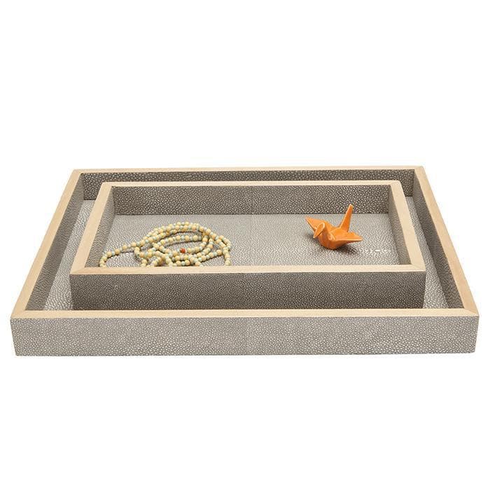 Manchester Faux Shagreen Tray Set - Thumbnail 3