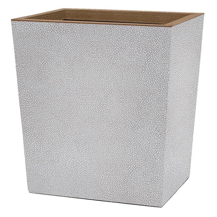Manchester Faux Shagreen Rectangle Waste Basket (Ash Gray)