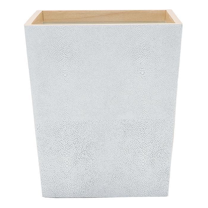 Manchester Faux Shagreen Square Waste Basket (Cloud Gray)