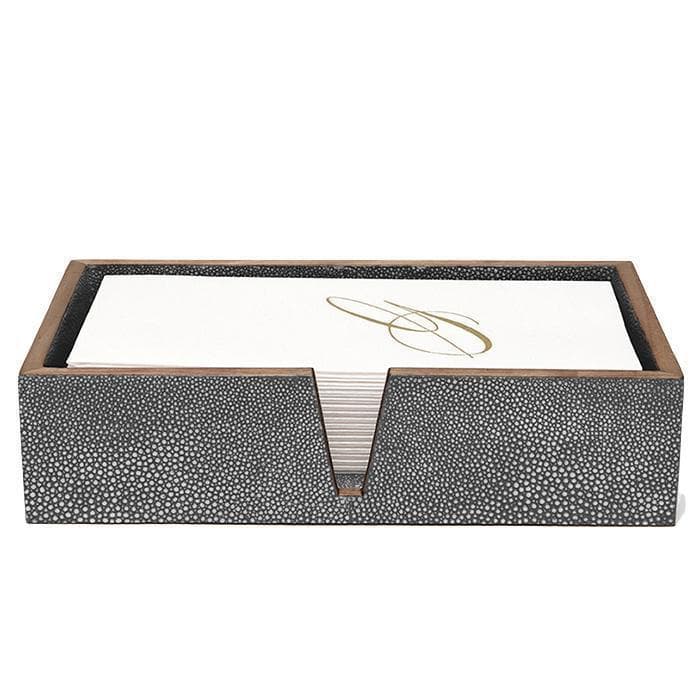 Manchester Faux Shagreen Hand Towel Tray Set/2 (Cool Gray)