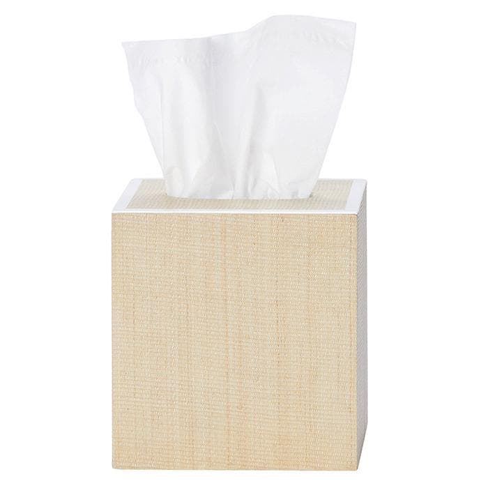 Maranello Beige White Abaca Resin Tissue Box