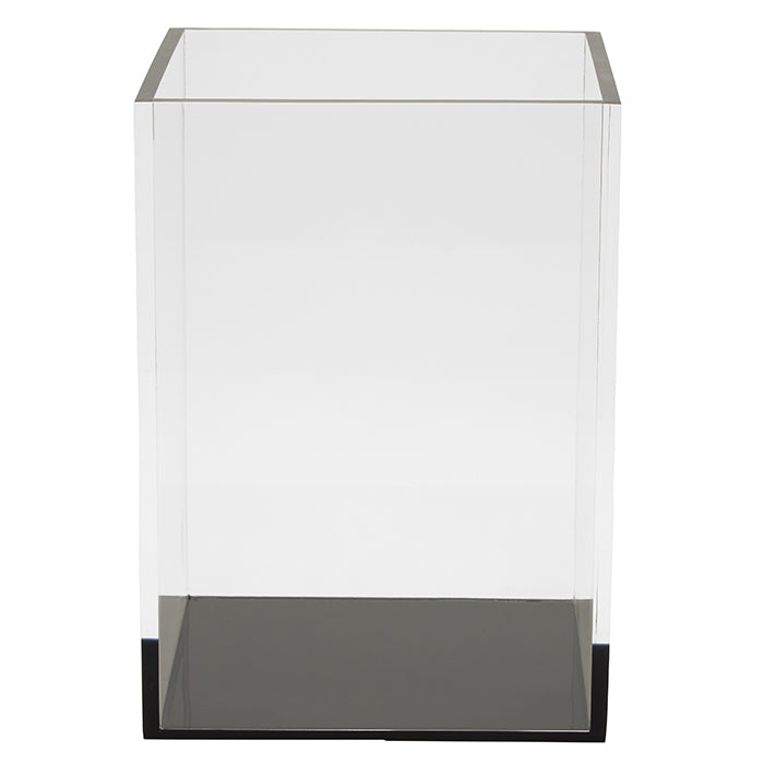 Monette Acrylic Square Waste Basket (Clear/Gray)