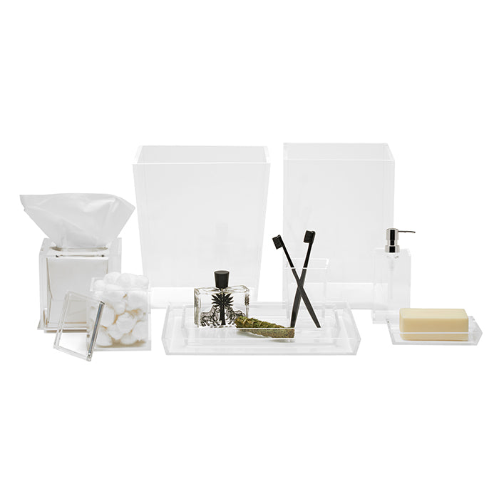 Monette Acrylic Rectangle Waste Basket (Clear)