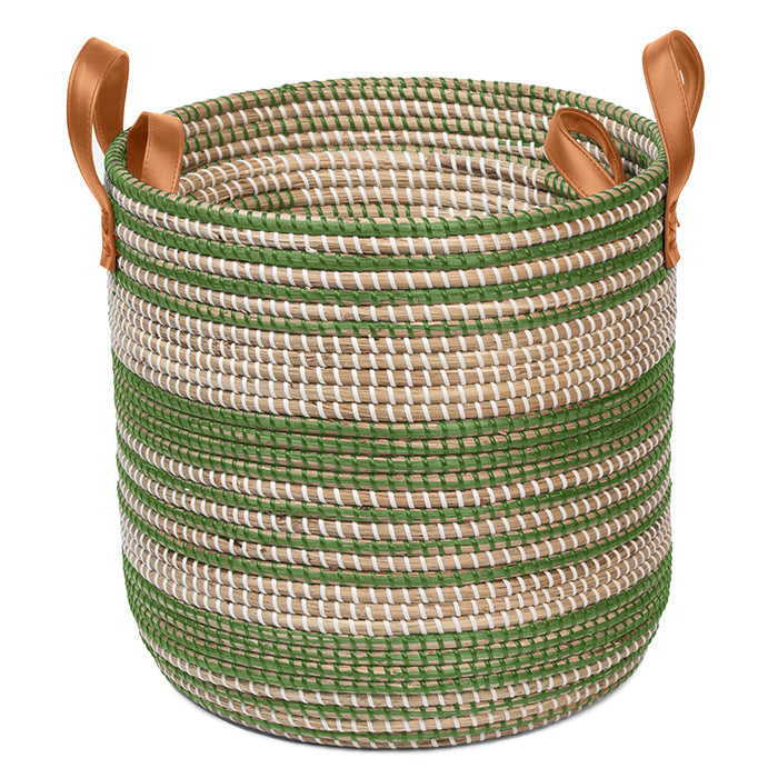 Olinda Natural Seagrass Nesting Baskets (Set/2) (Green)