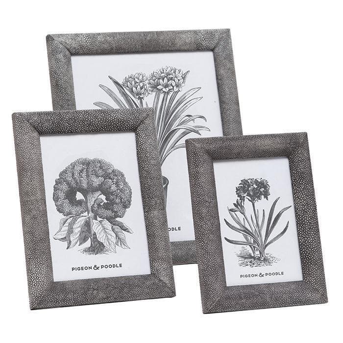 Oxford Faux Shagreen Picture Frames (Cool Gray)