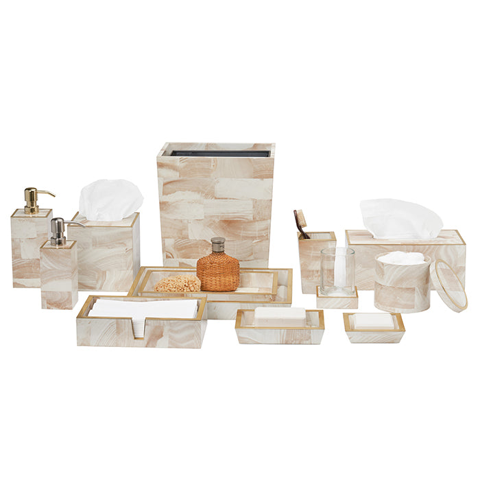 Palermo Faux Clamstone with Brass Large Tray