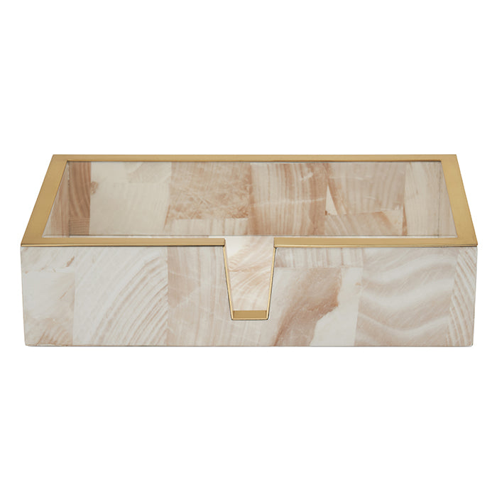 Palermo Faux Clamstone with Brass Hand Towel Tray