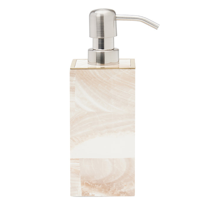 Palermo Faux Clamstone with Brass Soap Dispenser