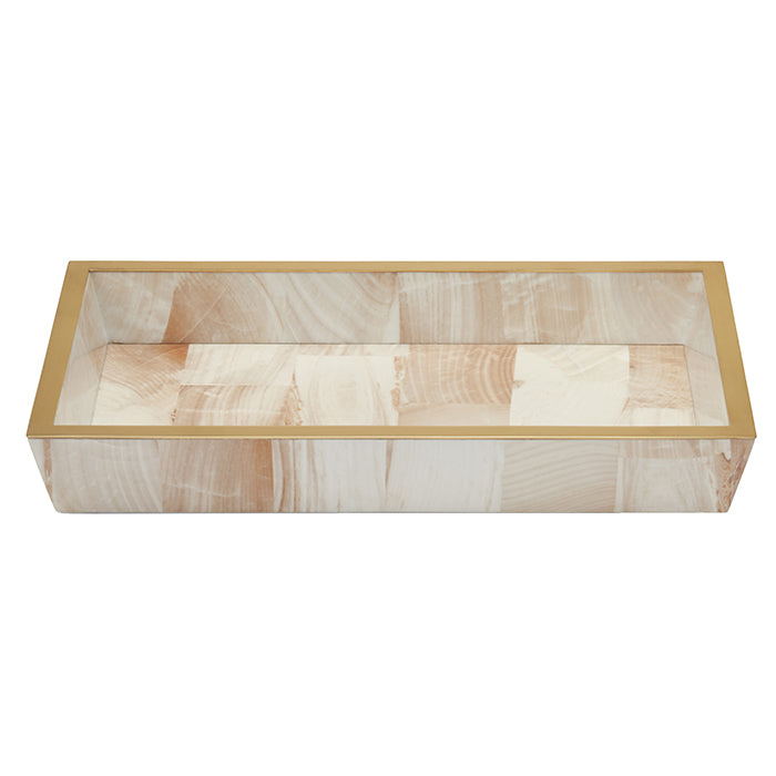 Palermo Faux Clamstone with Brass Small Tray