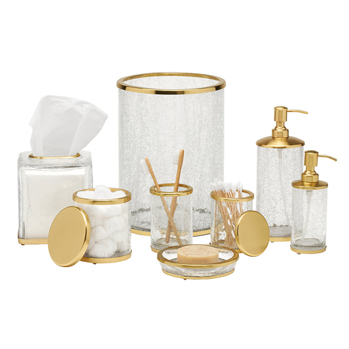 Pomaria Glass/Stainless Steel Small Canister (Brushed Gold)