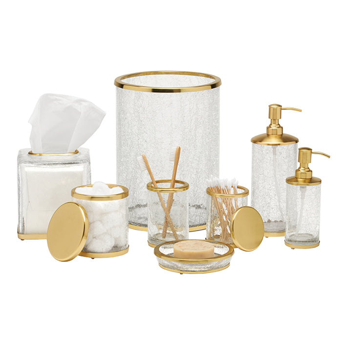 Pomaria Glass/Stainless Steel Tissue Box (Brushed Gold)