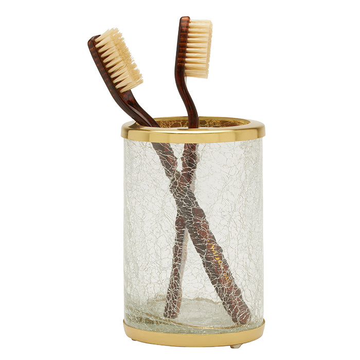 Pomaria Glass/Stainless Steel Brush Holder