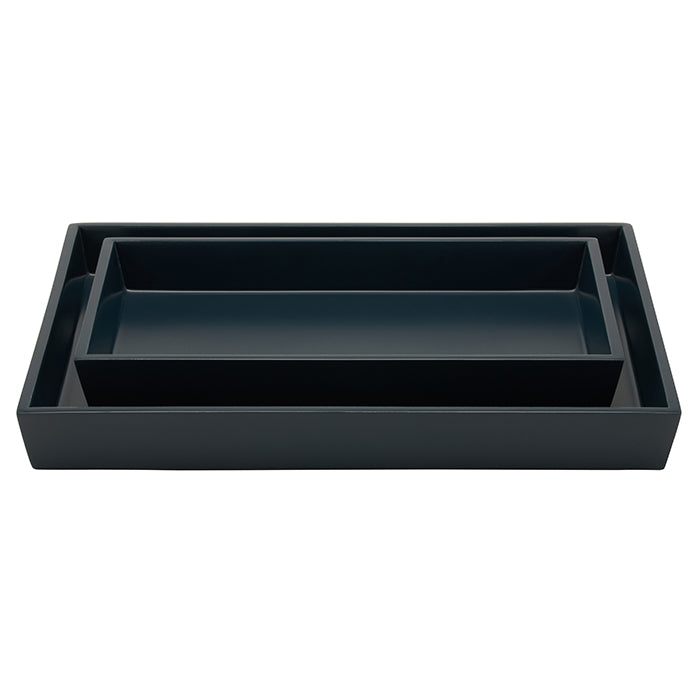 Quincy Lacquered Wood Bathroom Accessories (Matte Navy)