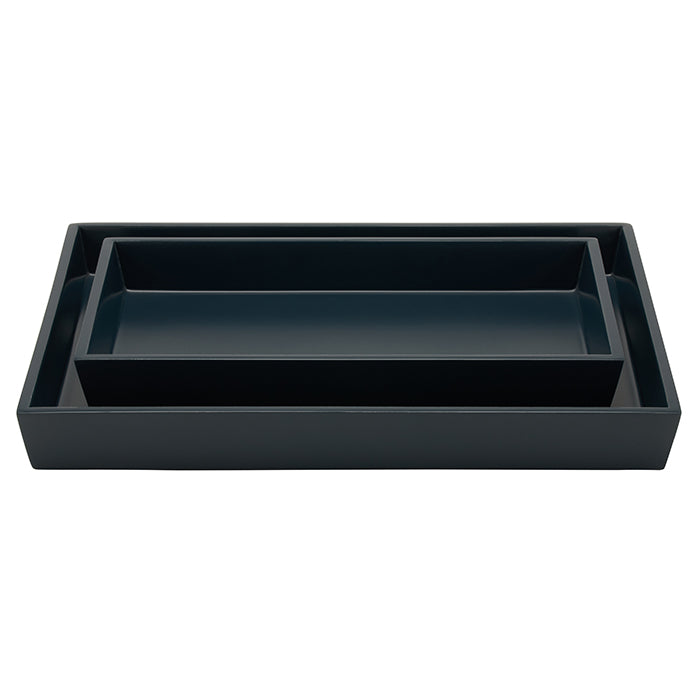 Quincy Lacquered Wood Tray Set - Thumbnail 2