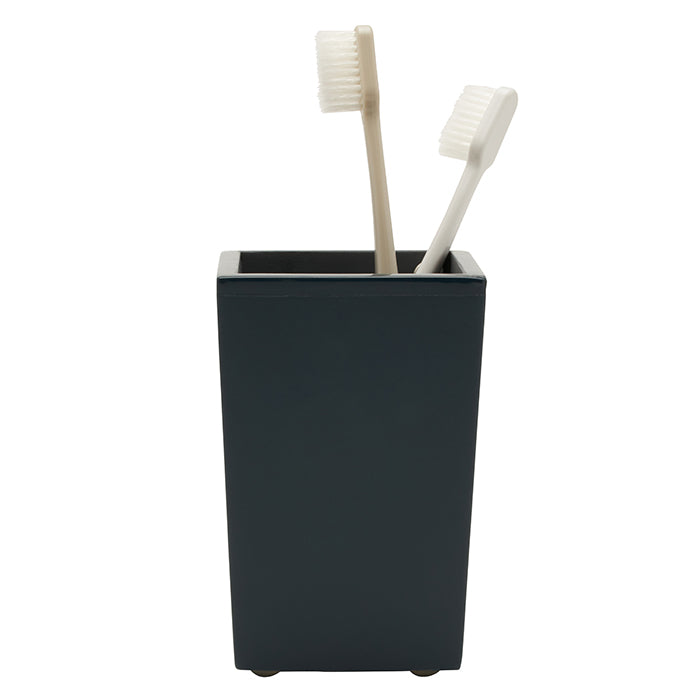 Quincy Lacquered Wood Bathroom Accessories (Matte Navy)